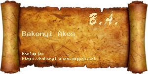 Bakonyi Ákos névjegykártya